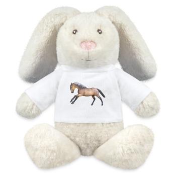 Energisches Galopp-Pferdedesign - MiniFeet® RecycelHase® Creme - Weiß - Vorne