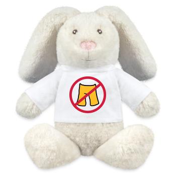 ne mettez pas de pantalon short court interdit bouclier z - Lapin en peluche recyclé MiniFeet® Crème - blanc - Devant