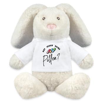 Lustig Spruch Pillen Medikamente Krankenpfleger - MiniFeet® RecycelHase® Creme - Weiß - Vorne