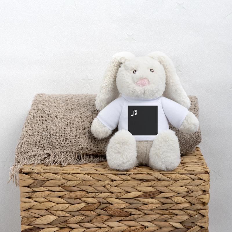 Note de musique Lapin en peluche recyclé MiniFeet® Crème
