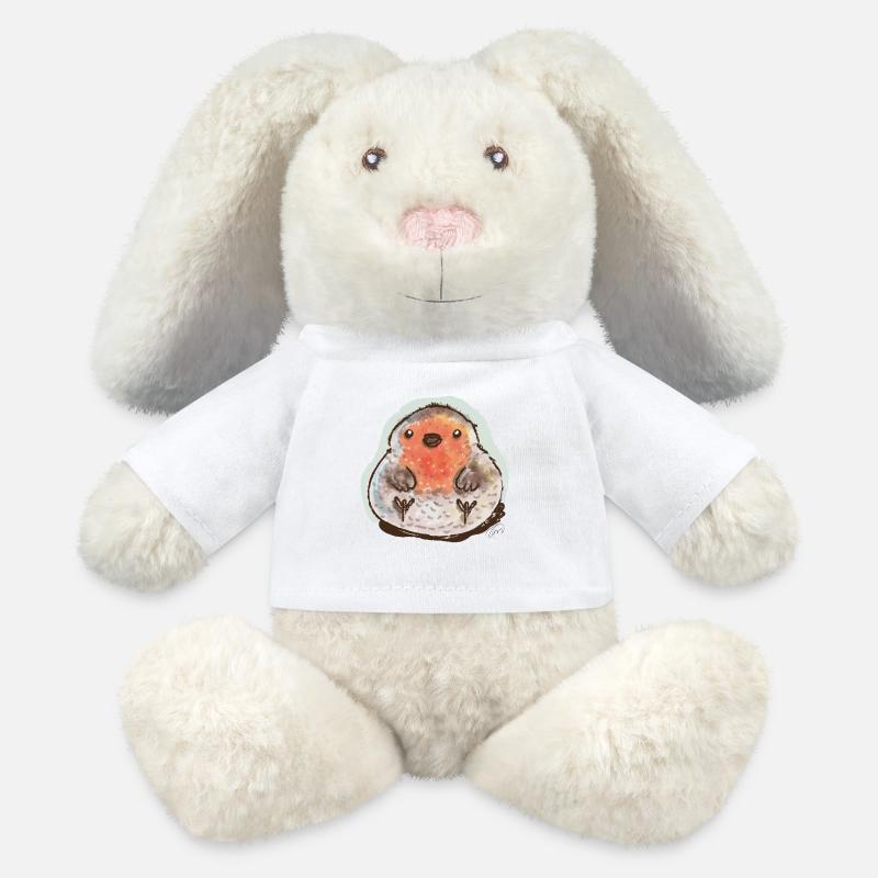 Bubble Robin - MiniFeet® RecycelHase® Bunny Cream - white