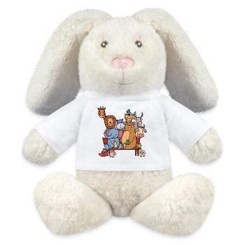 Tierwelt Lebewesen Bär Elefant Löwe Cool - MiniFeet® RecycelHase® Creme - Weiß - Vorne