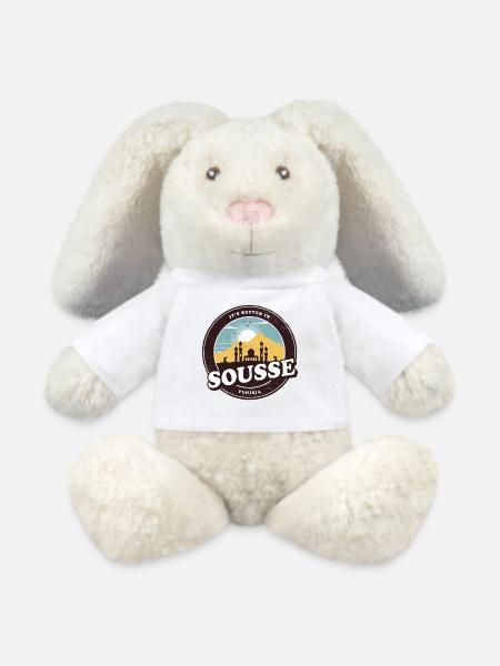 Sousse Tunesien Moschee Design - MiniFeet® RecycelHase® Creme - Weiß