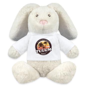 Tulum Mexiko Vintage Beach Design - MiniFeet® RecycelHase® Creme - Weiß - Vorne