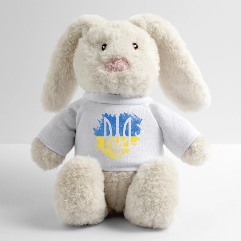 Drapeau trident ukrainien Brush Lapin en peluche recyclé MiniFeet® Crème