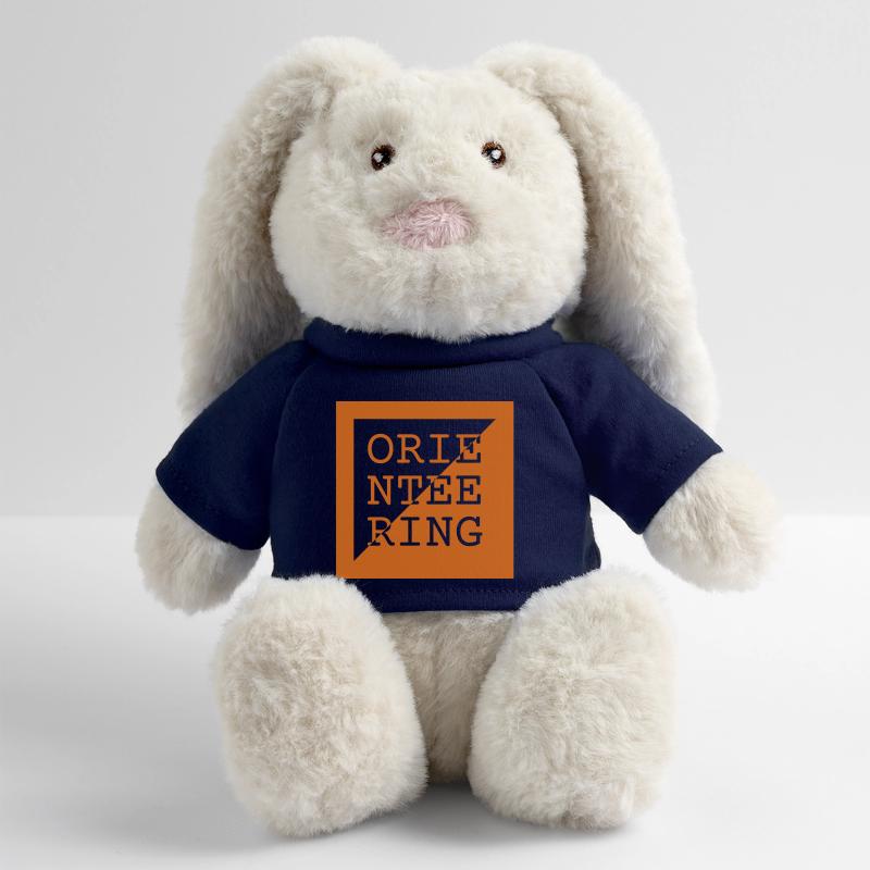 Orientierungslauf-Logo – Run & Navigate MiniFeet® RecycelHase® Creme