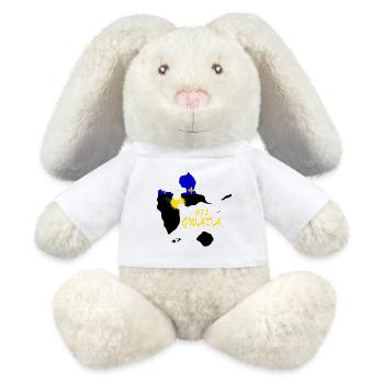Guadeloupe - Lapin en peluche recyclé MiniFeet® Crème - blanc - Devant