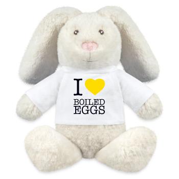 I LOVE BOILED EGGS Eier - MiniFeet® RecycelHase® Creme - Weiß - Vorne