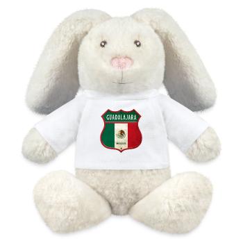 Guadalajara Mexiko Wappen Design - MiniFeet® RecycelHase® Creme - Weiß - Vorne