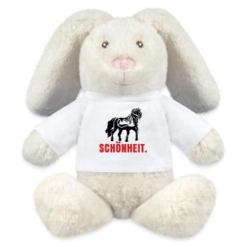 Pferde Spruch Pferdenarr Islandpferde Isländer - MiniFeet® RecycelHase® Creme - Weiß - Vorne