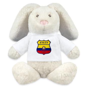 Durán Ecuador Wappen Flaggen Design - MiniFeet® RecycelHase® Creme - Weiß - Vorne
