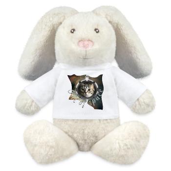 Space cat in helmet - MiniFeet® RecycelHase® Bunny Cream - white - Front