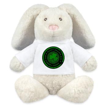 St Patrick's Day Green Footprint - MiniFeet® RecycelHase® Bunny Cream - white - Front