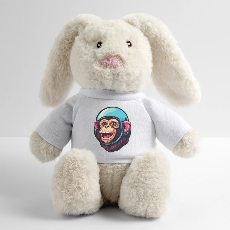 Singe de l’espace Lapin en peluche recyclé MiniFeet® Crème