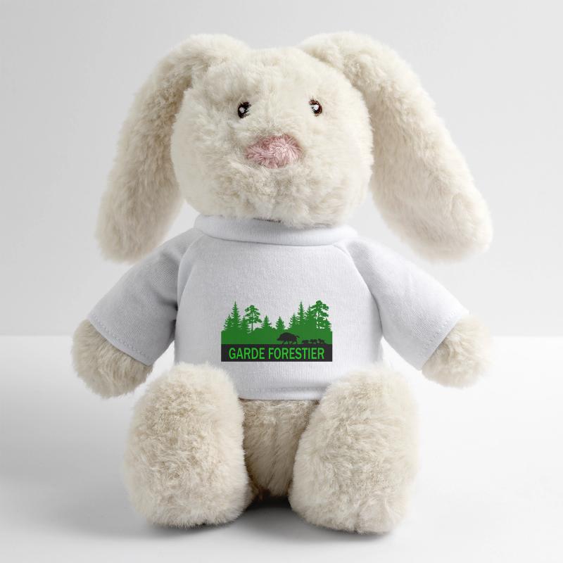 Garde forestier Lapin en peluche recyclé MiniFeet® Crème