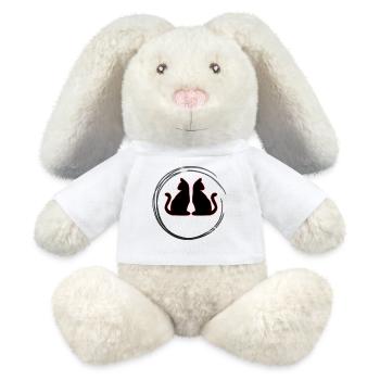 Red / Black Twin Cats - MiniFeet® RecycelHase® Bunny Cream - white - Front