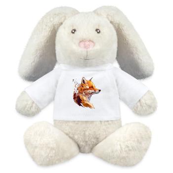 Polygon Fox Design, Pretty Fox - Lapin en peluche recyclé MiniFeet® Crème - blanc - Devant