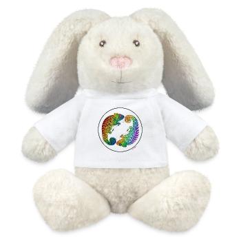 Caméléon de la fierté - Lapin en peluche recyclé MiniFeet® Crème - blanc - Devant