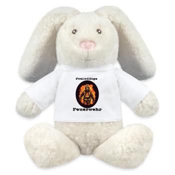 Freiwillige Feuerwehr - MiniFeet® RecycelHase® Creme - Weiß - Vorne