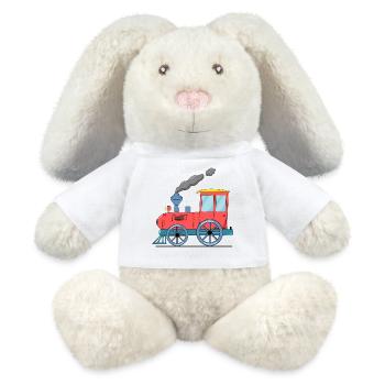 Kinderzug Eisenbahn rosa - MiniFeet® RecycelHase® Creme - Weiß - Vorne