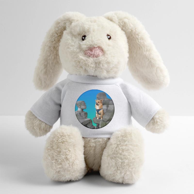 Mon chien est mon héros Lapin en peluche recyclé MiniFeet® Crème