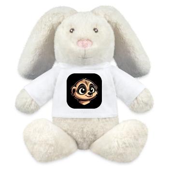 Meerkat head in comic book style - MiniFeet® RecycelHase® Bunny Cream - white - Front