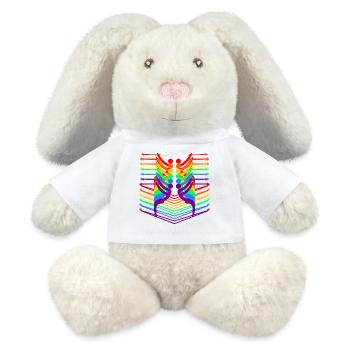 SKIFAHREN WINTERSPORT - REGENBOGEN LGBTQ - MiniFeet® RecycelHase® Creme - Weiß - Vorne