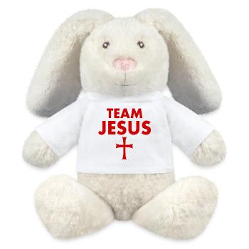 Team jesus kreuz - MiniFeet® RecycelHase® Creme - Weiß - Vorne