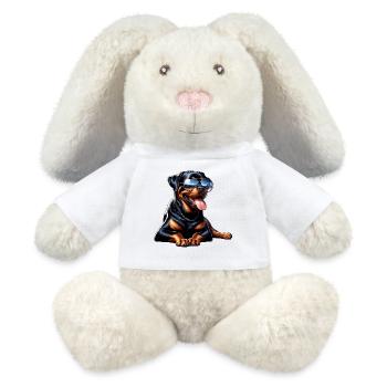 Rottweiler Hunde Design - MiniFeet® RecycelHase® Creme - Weiß - Vorne