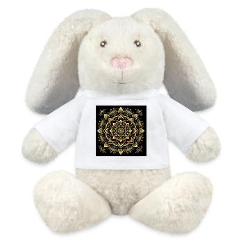 Mandala Gold auf schwarzem Hintergrund - MiniFeet® RecycelHase® Creme - Weiß - Vorne