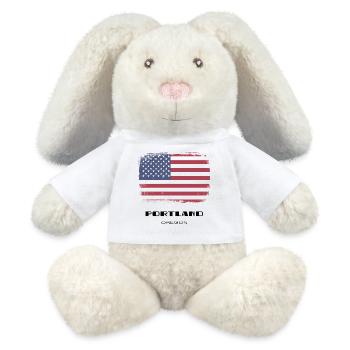 Portland, Oregon, États-Unis - Lapin en peluche recyclé MiniFeet® Crème - blanc - Devant