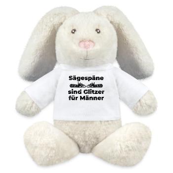 Scie bûcheron sciure déclaration boiseries - Lapin en peluche recyclé MiniFeet® Crème - blanc - Devant
