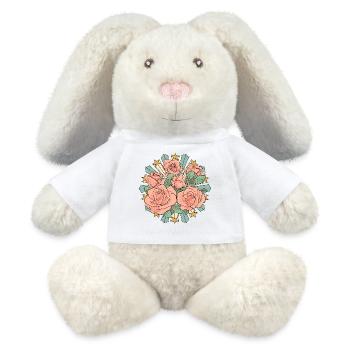 Étoile du pouvoir des fleurs - Lapin en peluche recyclé MiniFeet® Crème - blanc - Devant
