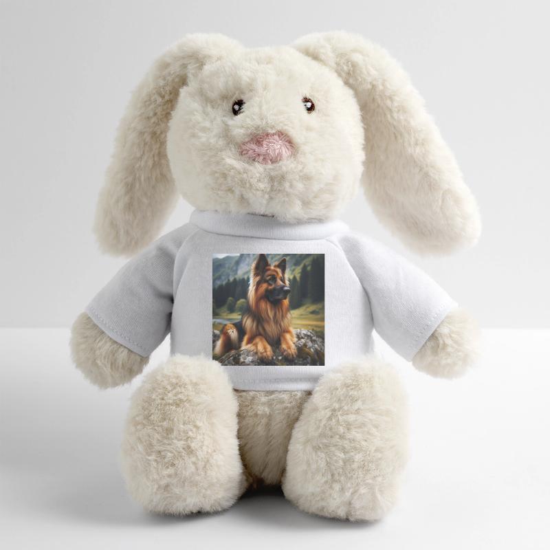 German Shepherd Art MiniFeet® RecycelHase® Bunny Cream