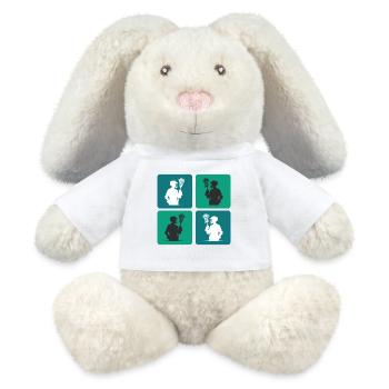 Design de crosse - Lapin en peluche recyclé MiniFeet® Crème - blanc - Devant