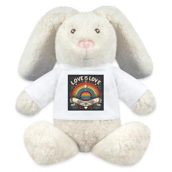 LOVE is LOVE - Lapin en peluche recyclé MiniFeet® Crème - blanc - Devant