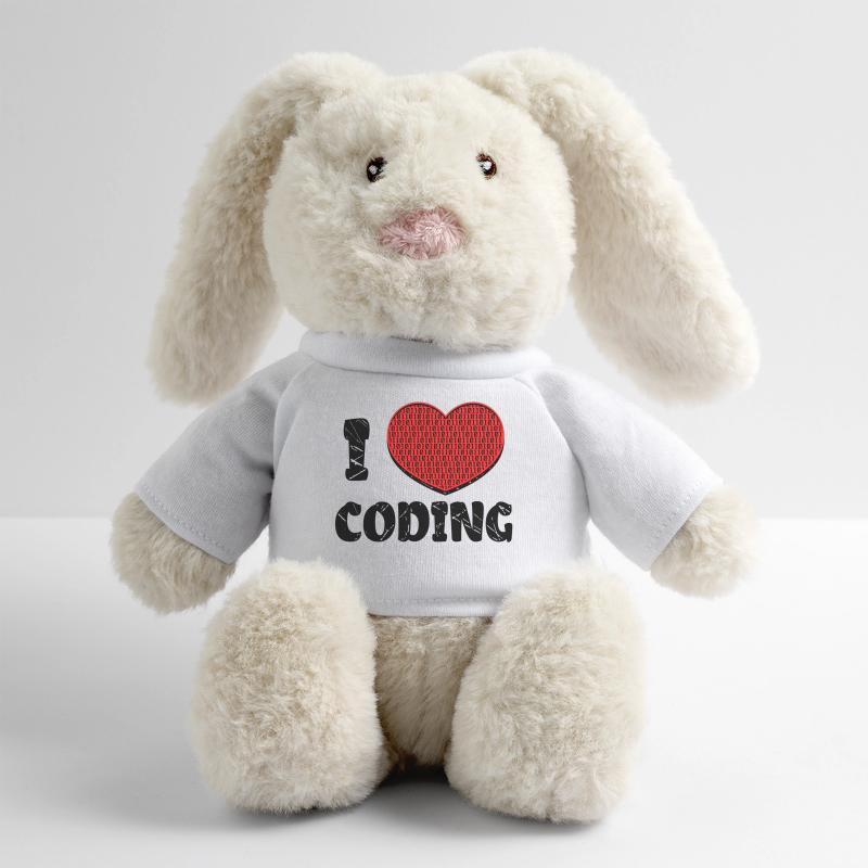 Script de code Debug Heart Statement Lapin en peluche recyclé MiniFeet® Crème