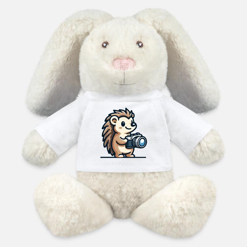 Snapshot Hedgehog: The Shutterbug Buddy - MiniFeet® RecycelHase® Bunny Cream - white