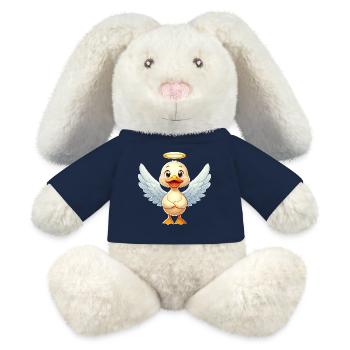 Süße Ente Erpel Engel Heiligenschein - MiniFeet® RecycelHase® Creme - French Navy - Vorne