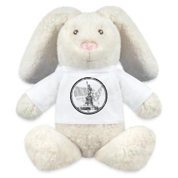 Carte Industrial Grunge USA - Lapin en peluche recyclé MiniFeet® Crème - blanc - Devant