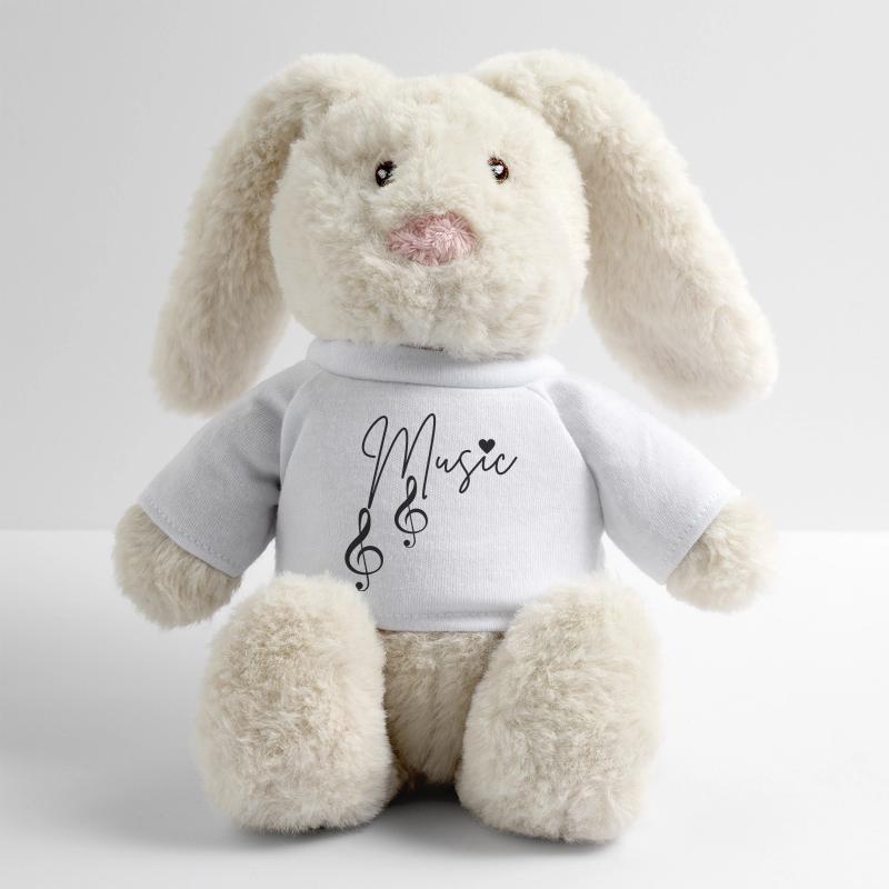 Notes de musique Lapin en peluche recyclé MiniFeet® Crème
