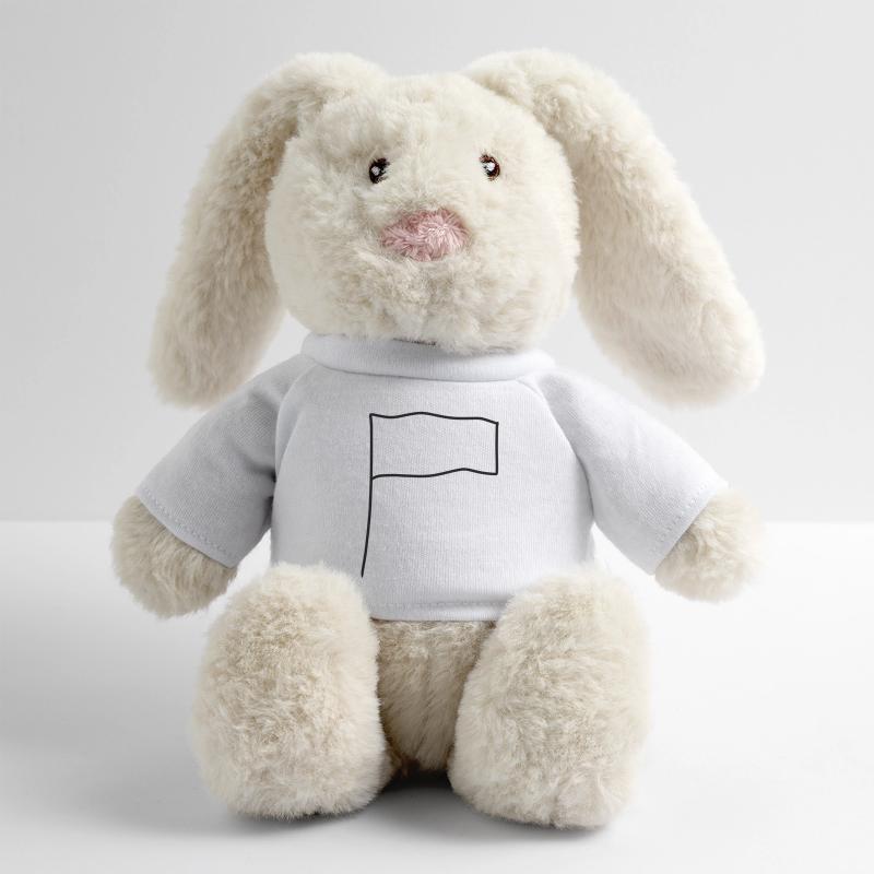 Forme du symbole du drapeau Lapin en peluche recyclé MiniFeet® Crème
