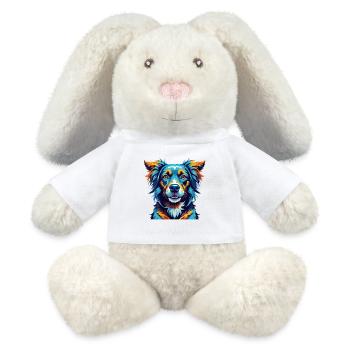 Magyar Agar Chien Race Coloré Dessin Animé Kawaii - Lapin en peluche recyclé MiniFeet® Crème - blanc - Devant