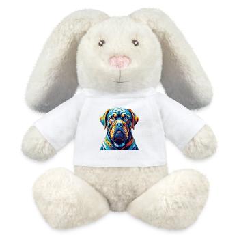 Bordeauxdogge Hunderasse Karikatur Kawaii - MiniFeet® RecycelHase® Creme - Weiß - Vorne