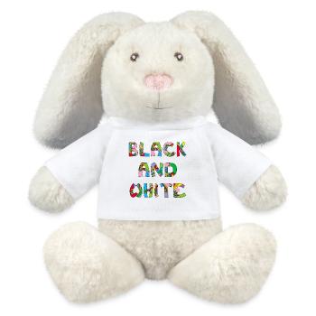 Noir et blanc mais en couleur - Lapin en peluche recyclé MiniFeet® Crème - blanc - Devant