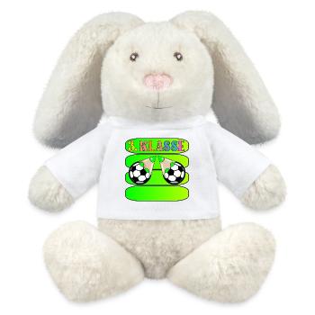 Grundschule 3. Klasse Fußball - MiniFeet® RecycelHase® Creme - Weiß - Vorne