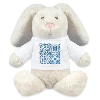 Portuguese blue tiles 2 - MiniFeet® RecycelHase® Bunny Cream - white - Front