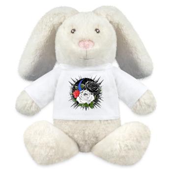 Gloomy roses with moon and thorns - MiniFeet® RecycelHase® Bunny Cream - white - Front