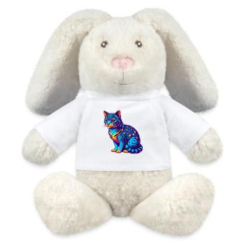 Australische gefleckte Nebelkatze Rasse Cartoon Kawaii A - MiniFeet® RecycelHase® Creme - Weiß - Vorne