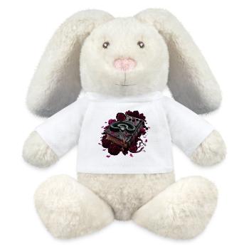 Bücher Design, Schlangen, Rosenblüten - MiniFeet® RecycelHase® Creme - Weiß - Vorne